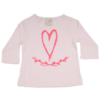 Long sleeve tee - Pink heart garland print