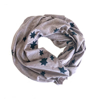 Lightweight raw edge scarf - Blue star cluster print