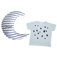 Infant gift combo- Small moon pillow and short sleeve star infant tee