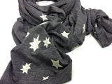 Lightweight raw edge scarf - Star cluster print